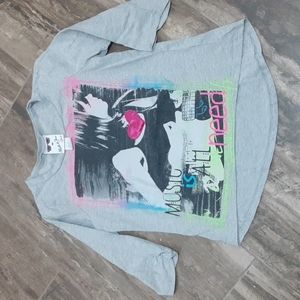 Belle du tour girls size medium three-quarter sleeve grey top